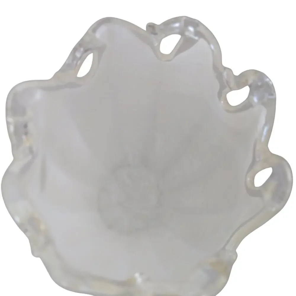 Murano White Crystal Italian‎ Vase Hand Made in Italy